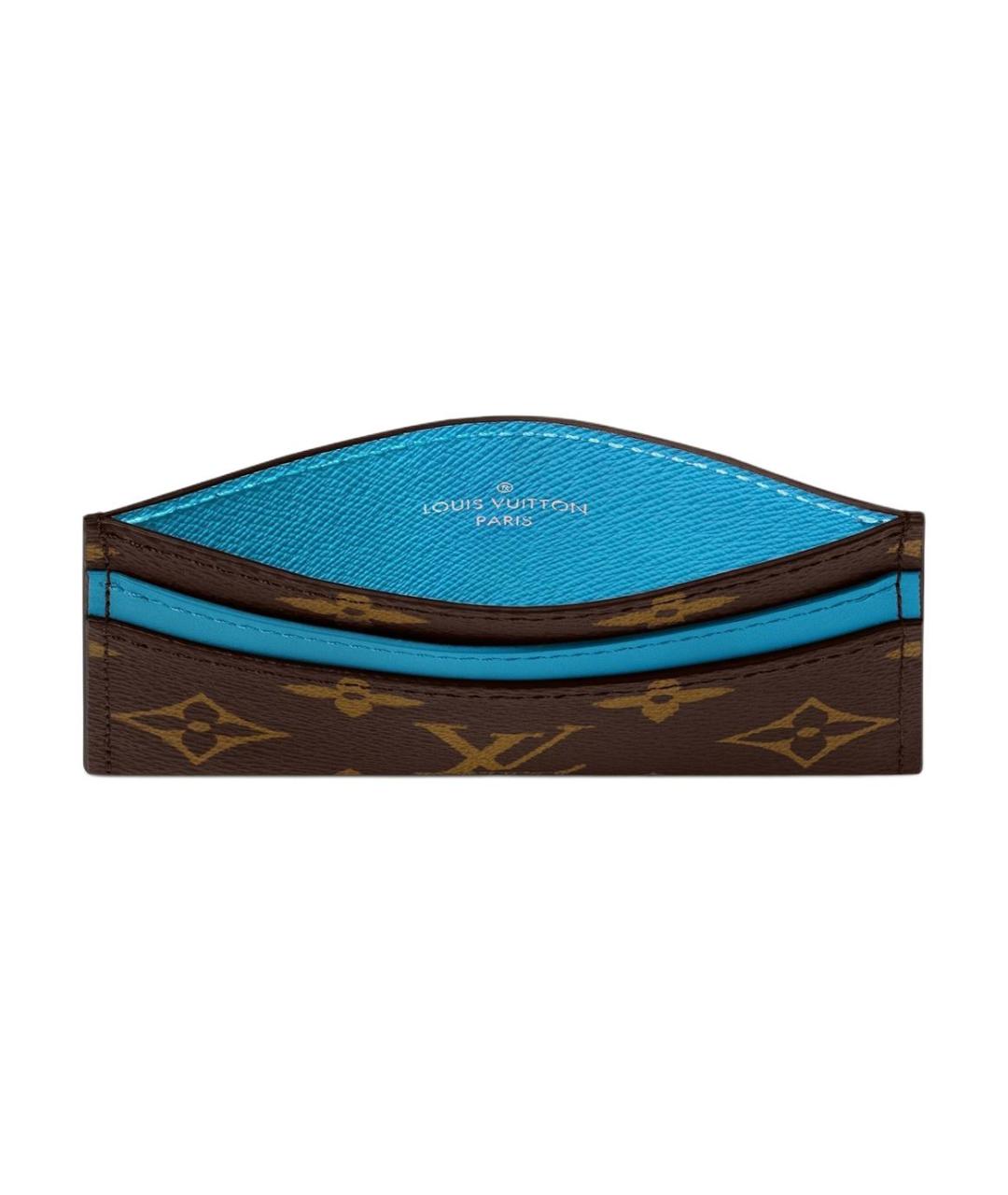 LOUIS VUITTON Коричневый кожаный кардхолдер, фото 2