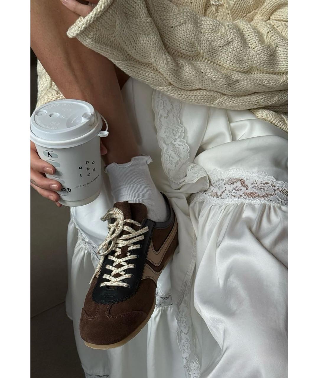 DRIES VAN NOTEN Коричневые замшевые кеды, фото 4