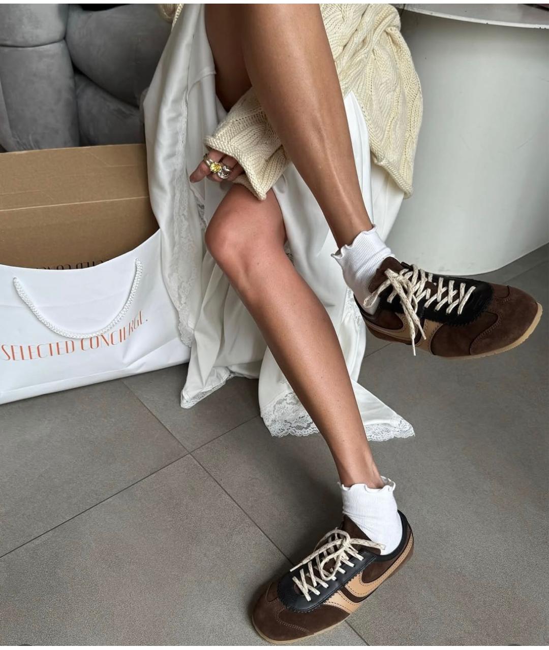 DRIES VAN NOTEN Коричневые замшевые кеды, фото 6