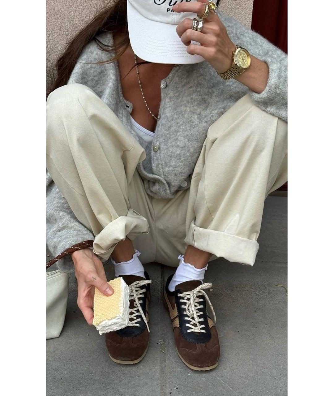 DRIES VAN NOTEN Коричневые замшевые кеды, фото 7