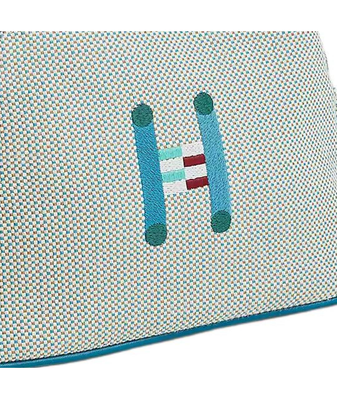 HERMES Голубая хлопковая косметичка, фото 6