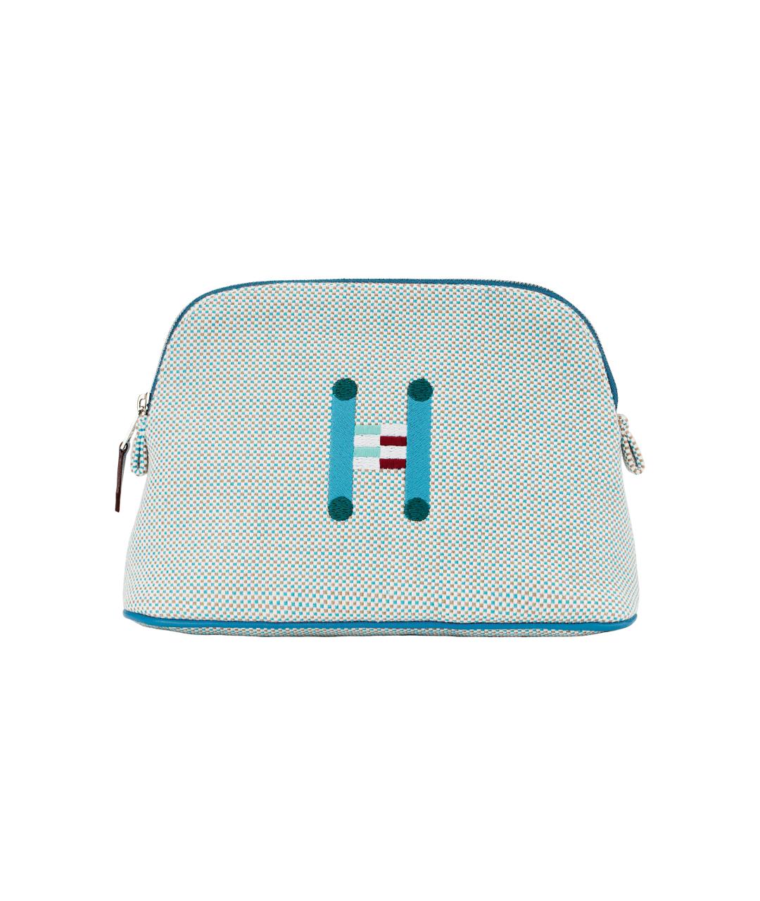 HERMES Голубая хлопковая косметичка, фото 1