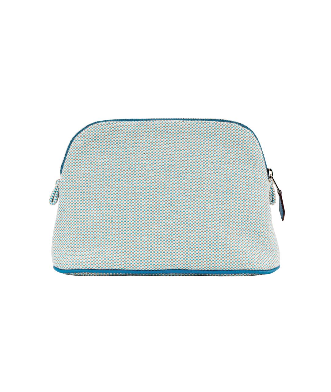 HERMES Голубая хлопковая косметичка, фото 4