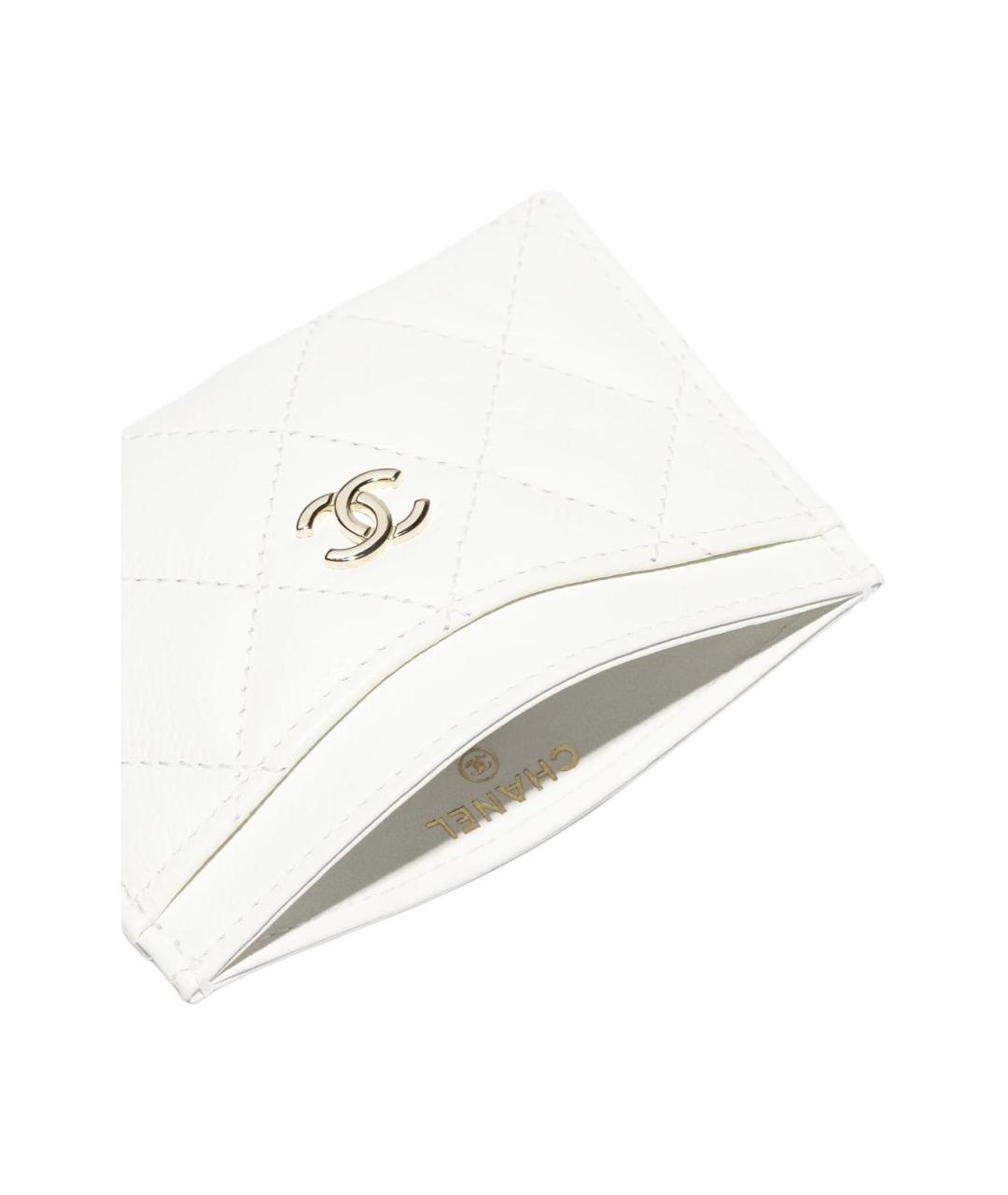 CHANEL Белый кожаный кардхолдер, фото 3