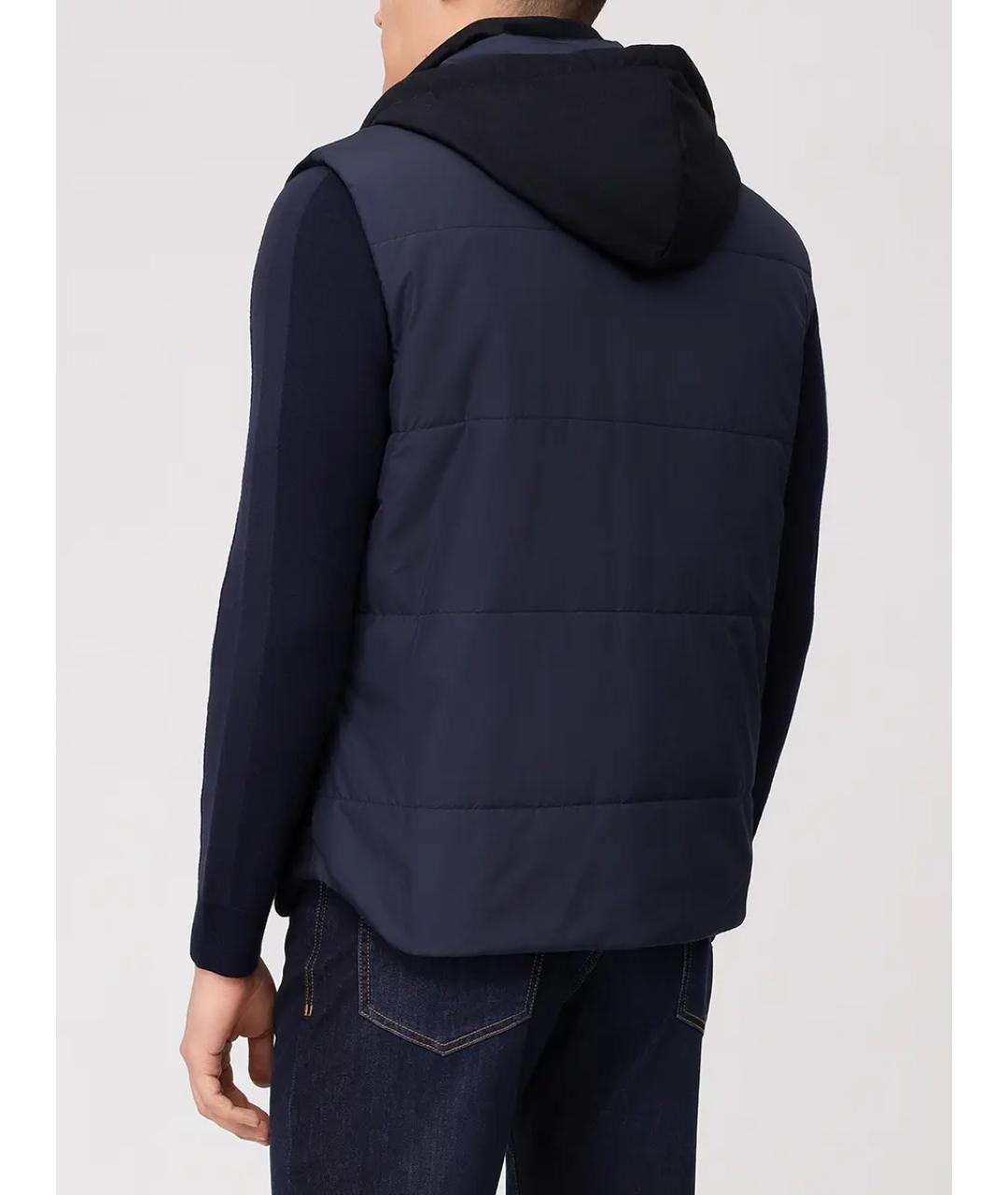 CAPOBIANCO Синий шерстяной жилет, фото 3