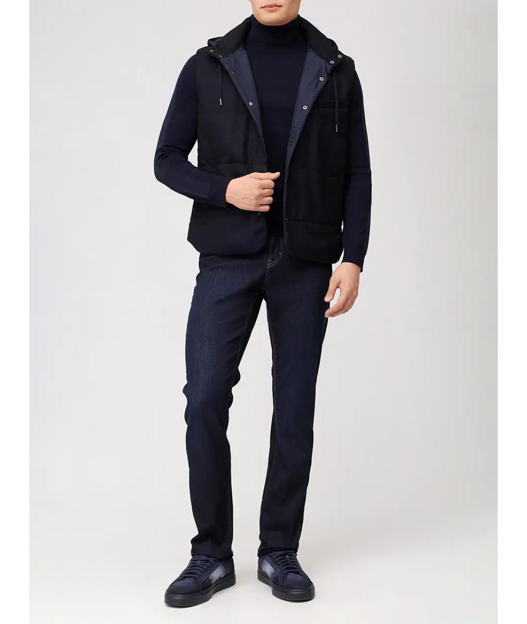 CAPOBIANCO Синий шерстяной жилет, фото 2