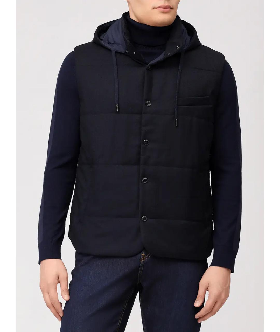 CAPOBIANCO Синий шерстяной жилет, фото 4