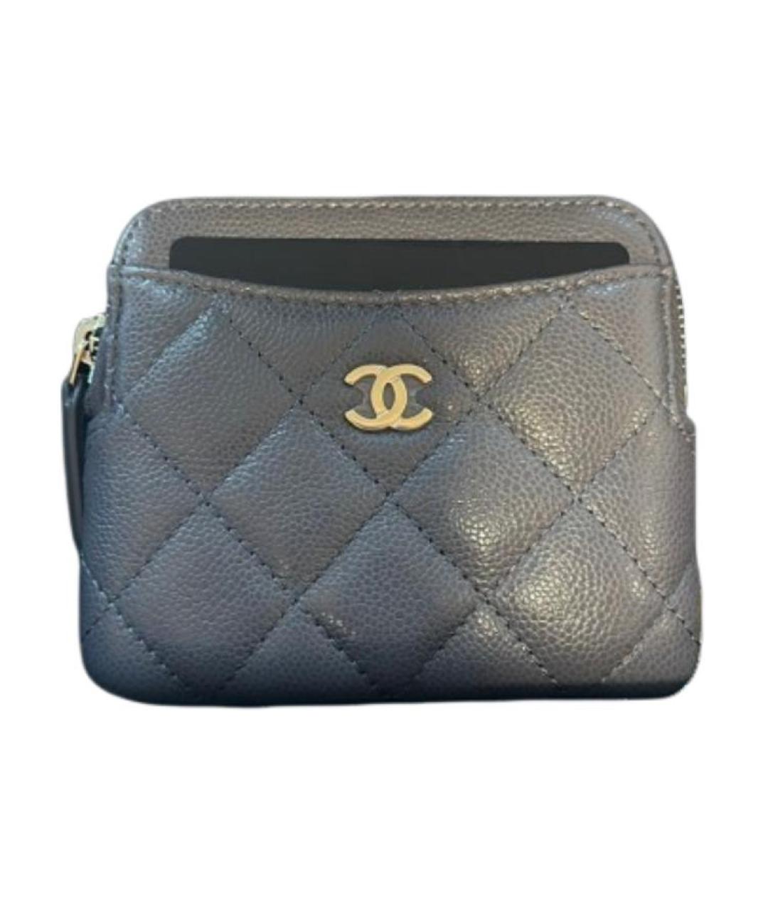 CHANEL Серый кожаный кошелек, фото 1