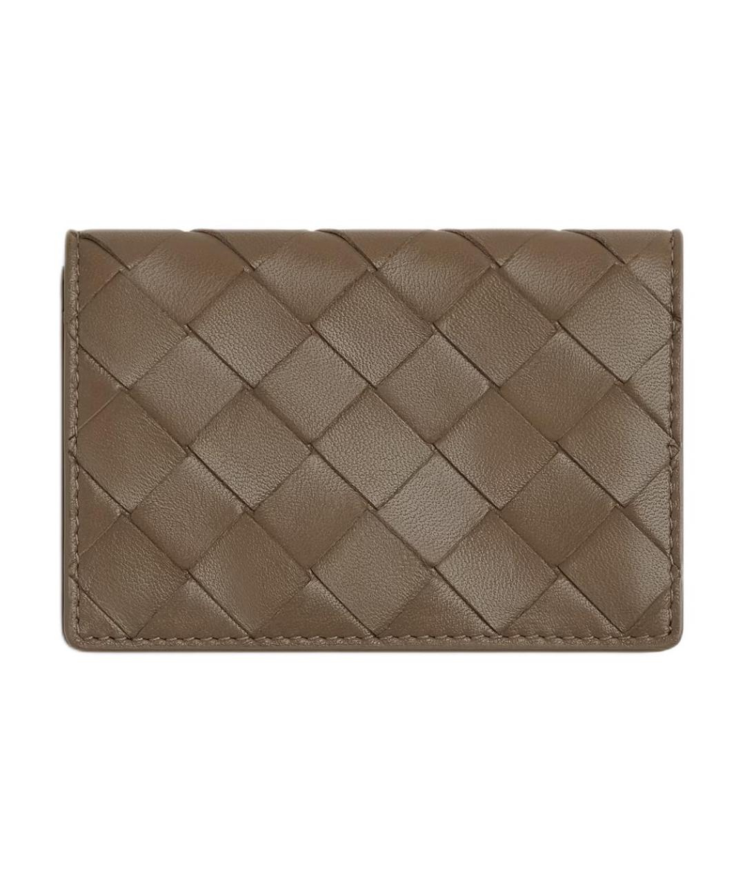 BOTTEGA VENETA Коричневый кожаный кардхолдер, фото 1