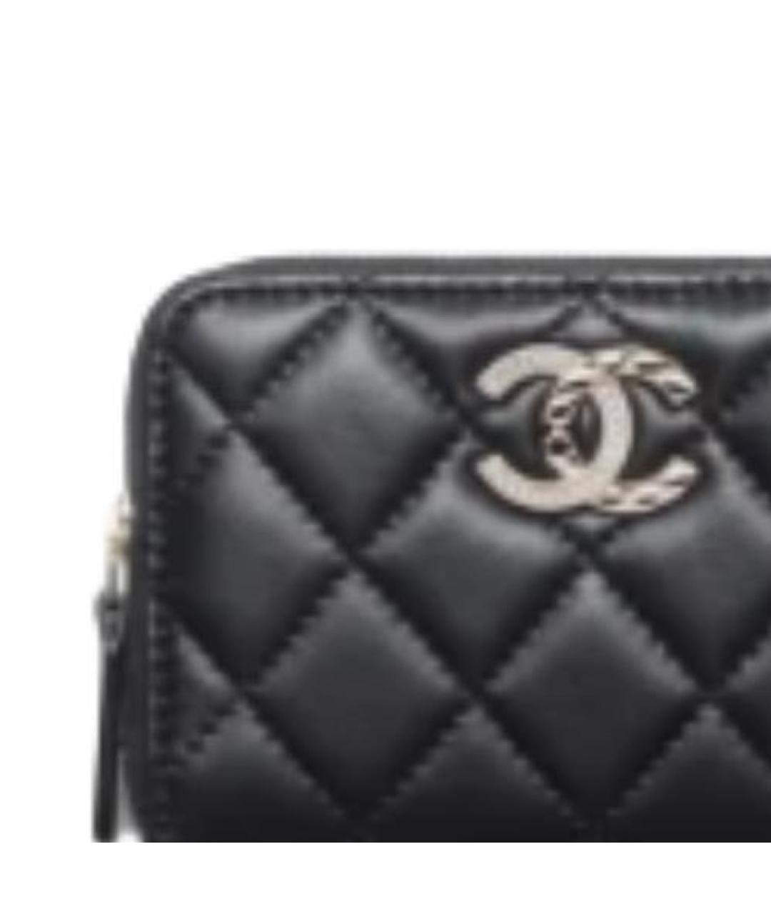 CHANEL Черный кожаный кошелек, фото 2