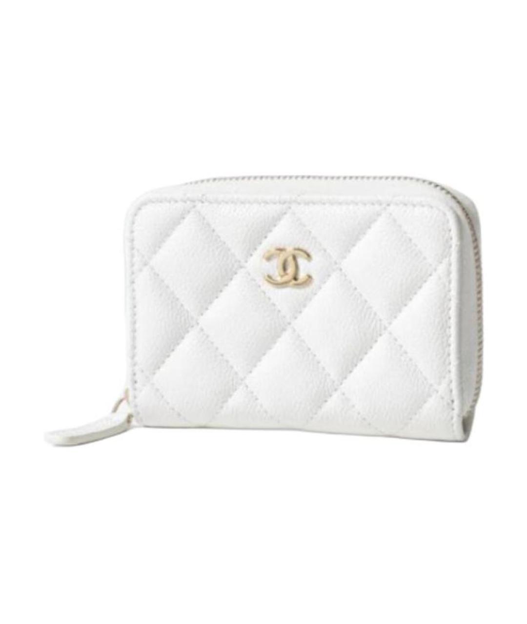 CHANEL Белый кожаный кошелек, фото 1