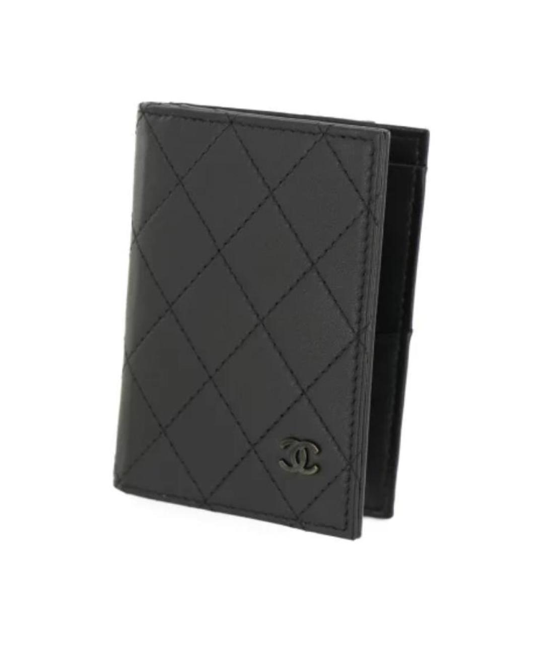 CHANEL Черный кожаный кошелек, фото 2
