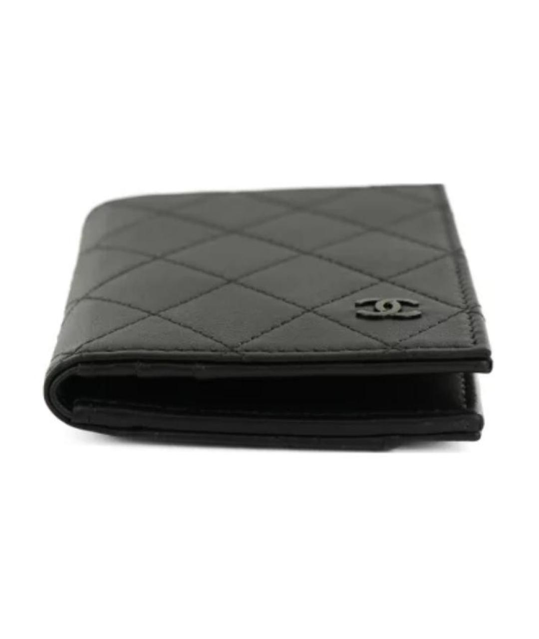 CHANEL Черный кожаный кошелек, фото 4