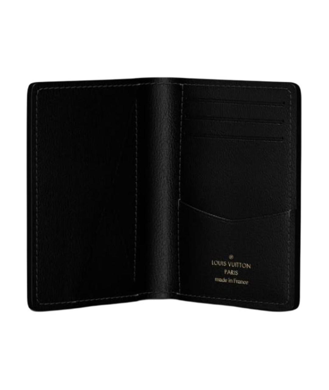 LOUIS VUITTON Черный кожаный кардхолдер, фото 7