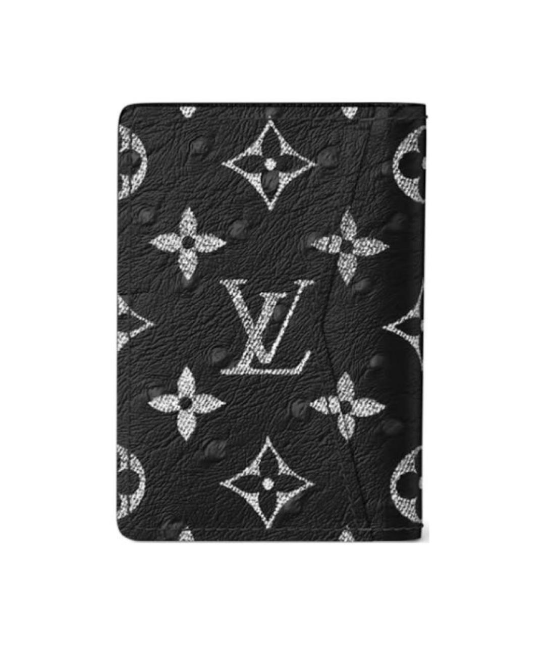 LOUIS VUITTON Черный кожаный кардхолдер, фото 3