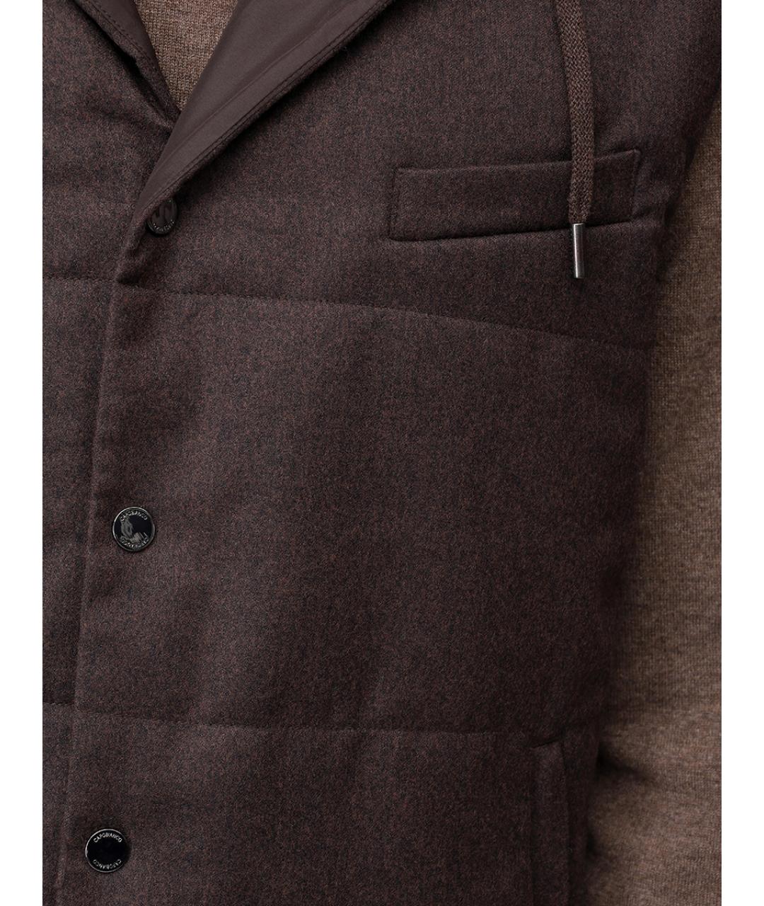 CAPOBIANCO Коричневый шерстяной жилет, фото 5