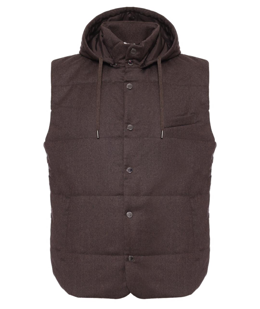 CAPOBIANCO Коричневый шерстяной жилет, фото 1