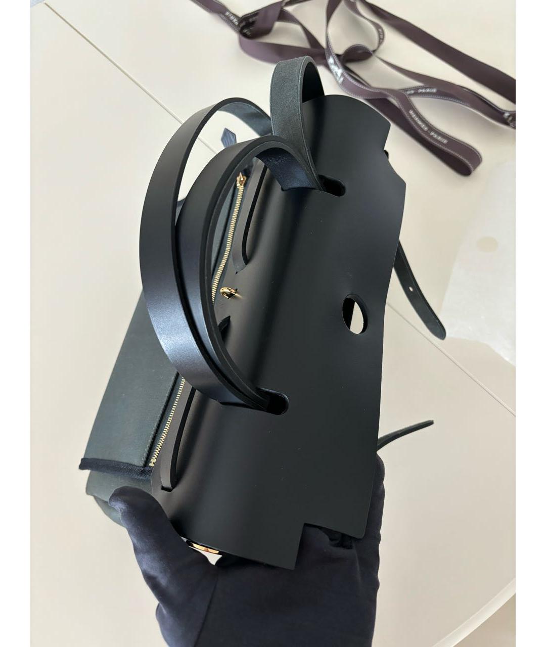 HERMES Антрацитовая тканевая сумка через плечо, фото 3