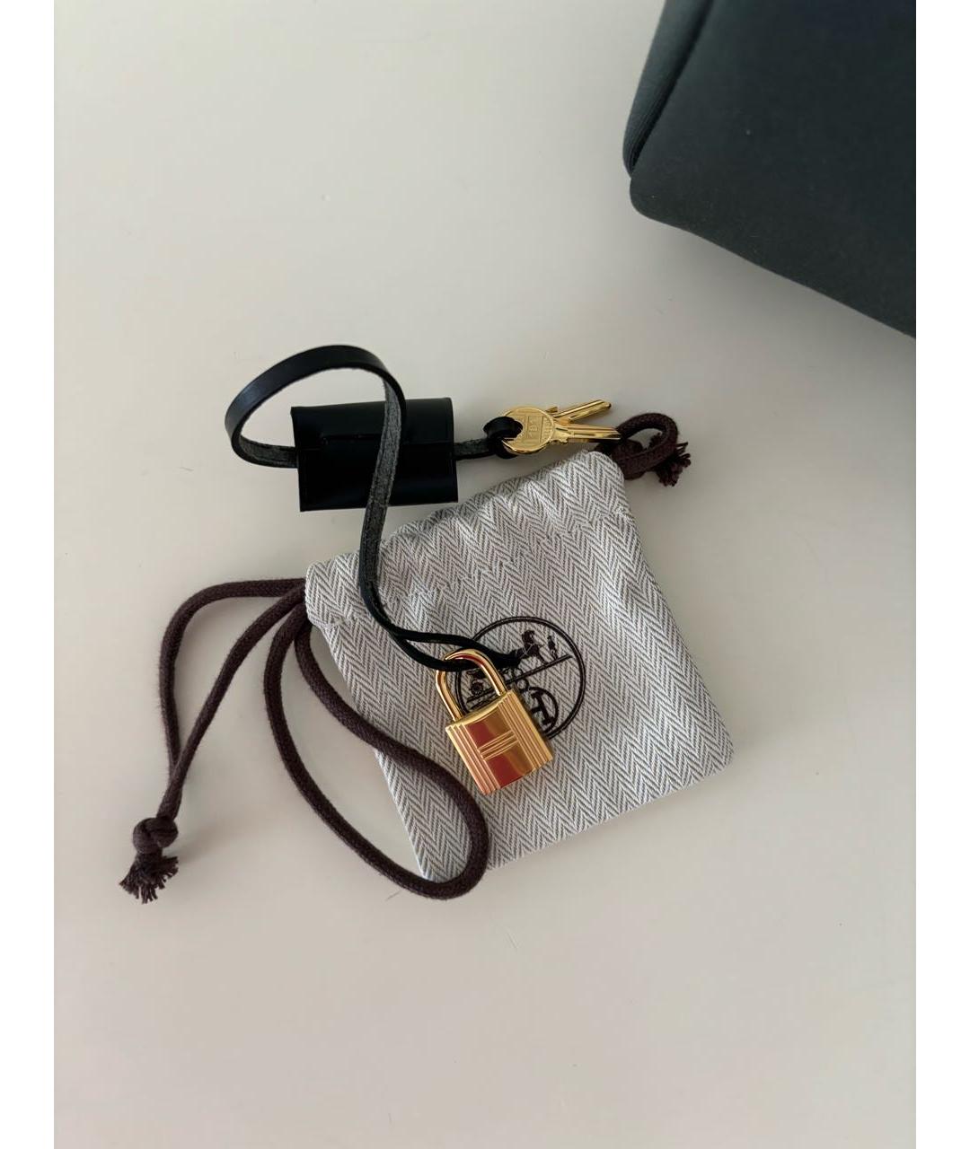 HERMES Антрацитовая тканевая сумка через плечо, фото 7