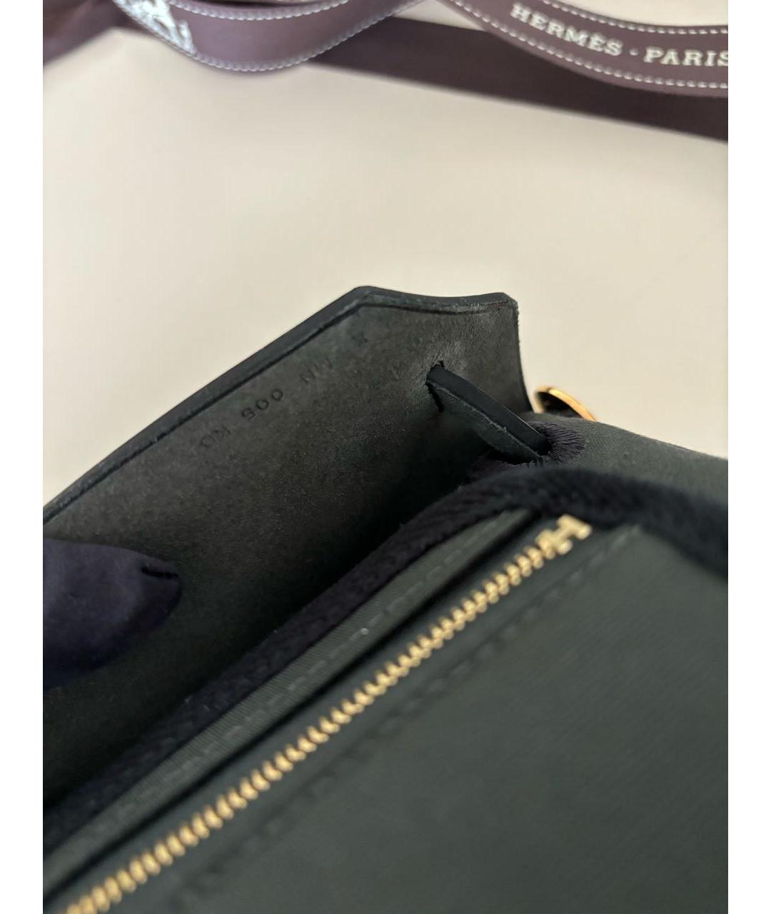 HERMES Антрацитовая тканевая сумка через плечо, фото 5