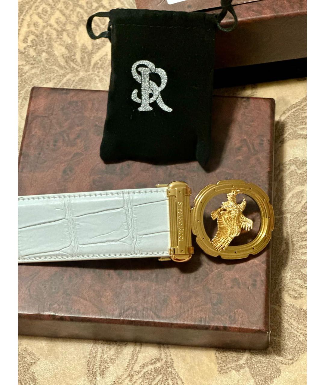 STEFANO RICCI Белый ремень из экзотической кожи, фото 2