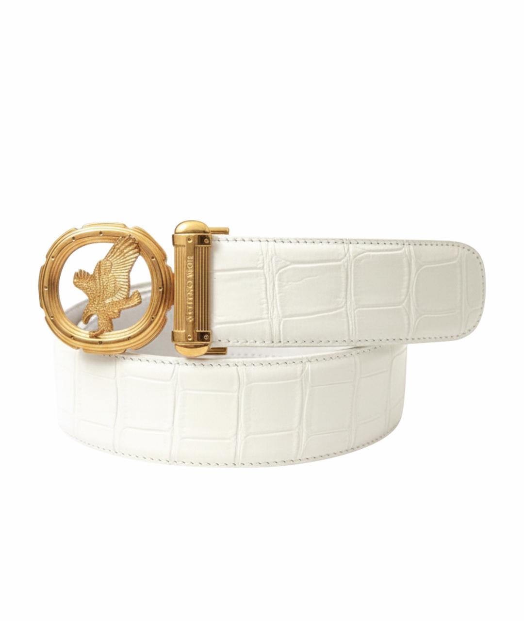 STEFANO RICCI Белый ремень из экзотической кожи, фото 1