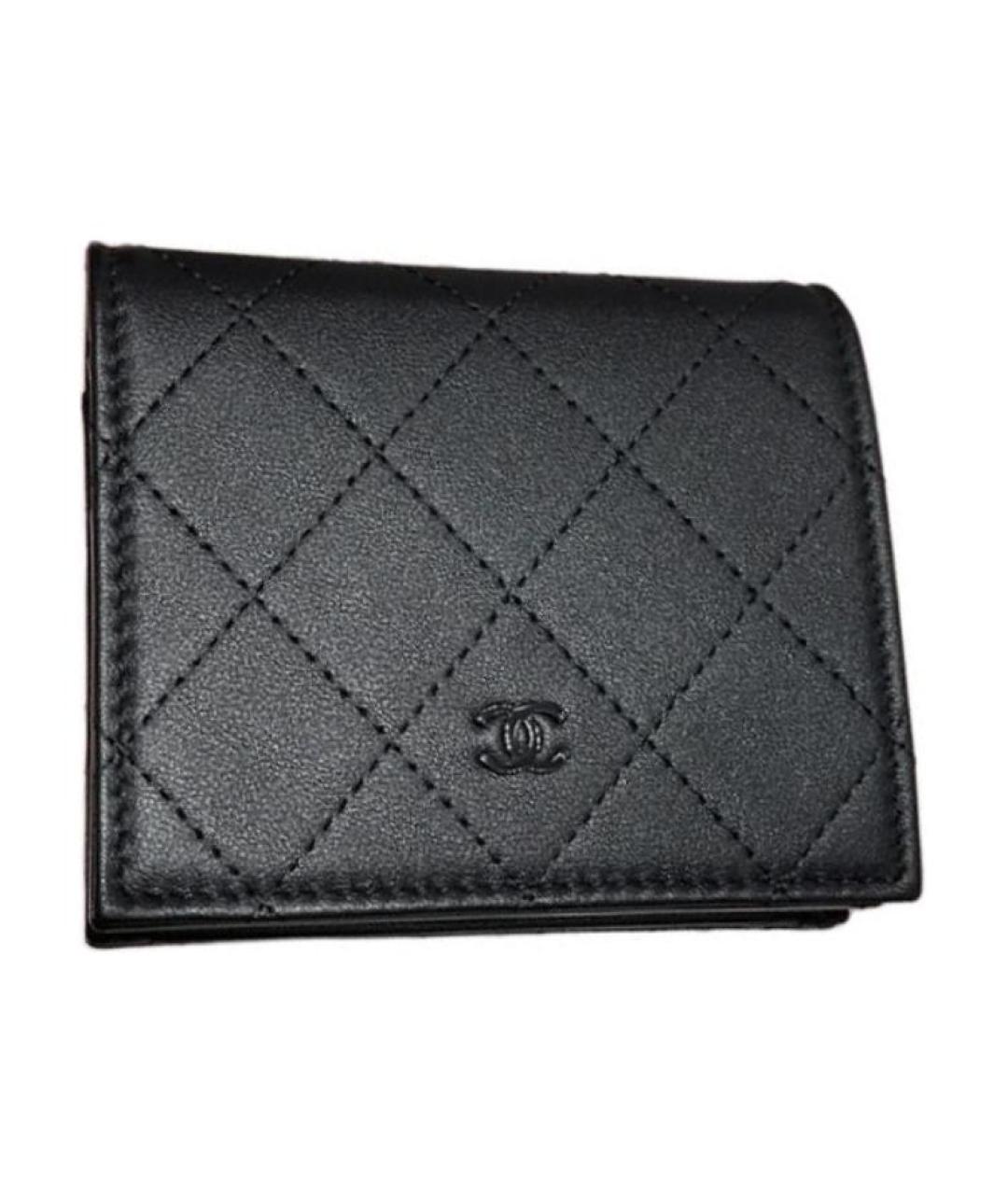 CHANEL Черный кожаный кошелек, фото 1