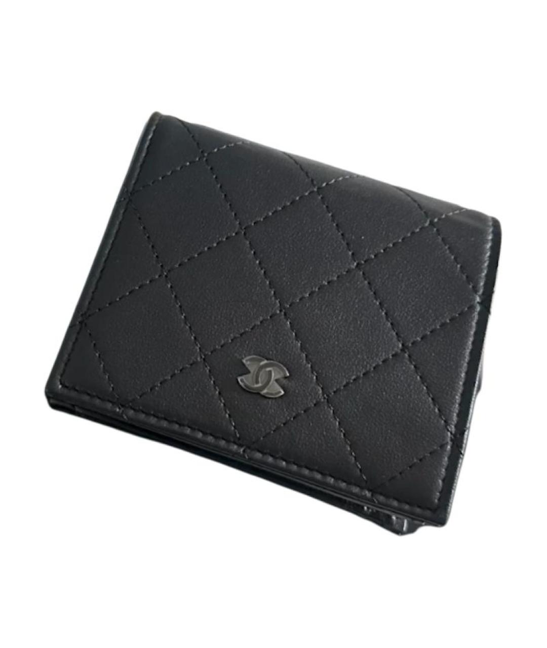 CHANEL Черный кожаный кошелек, фото 2