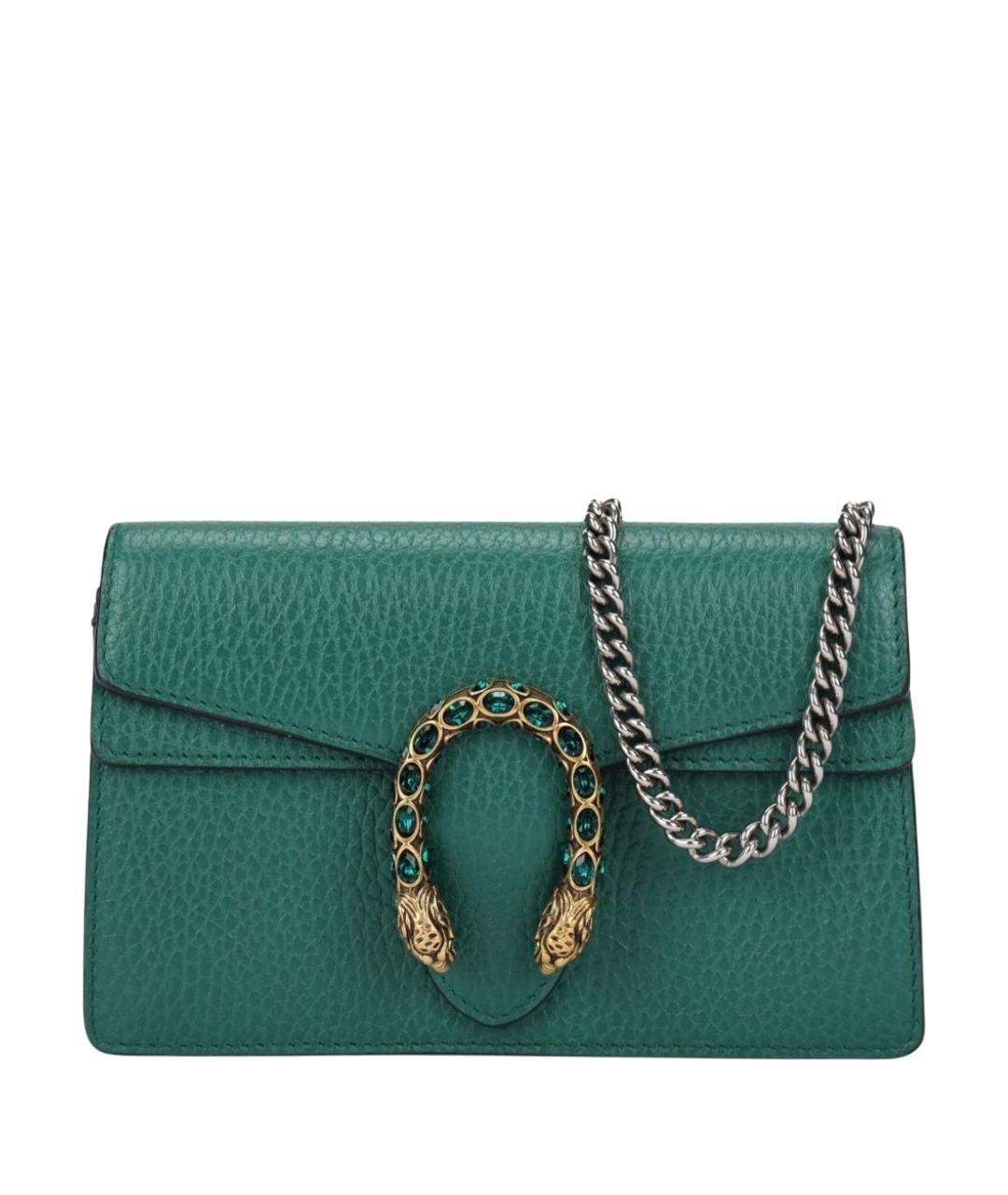 GUCCI Зеленая кожаная сумка через плечо, фото 1