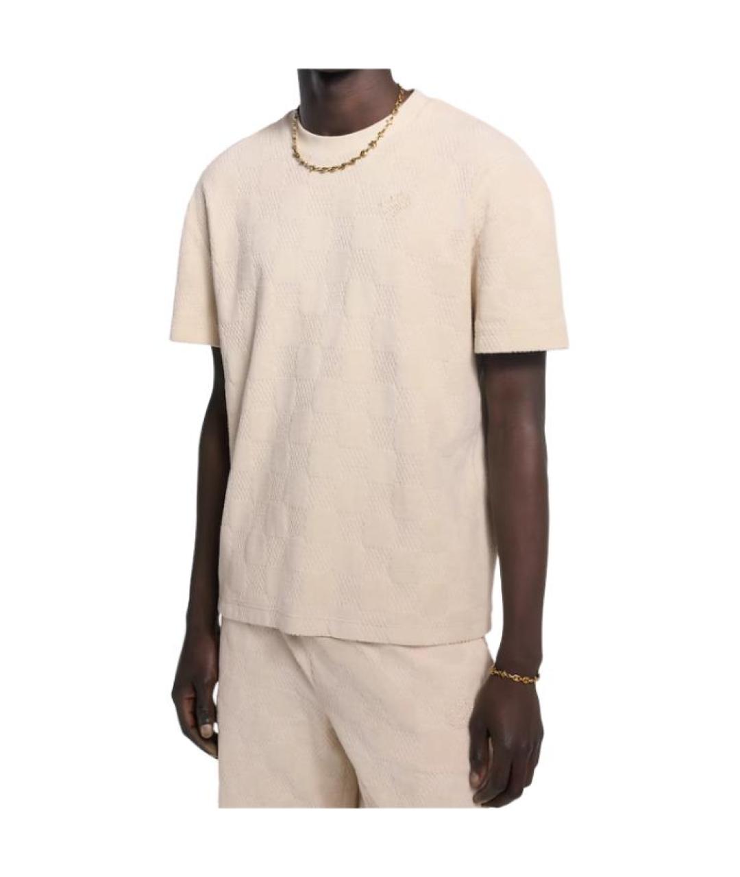 LOUIS VUITTON Хаки хлопковая футболка, фото 3