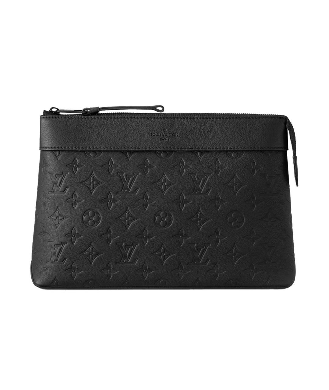 LOUIS VUITTON Черная кожаная папка для документов, фото 1