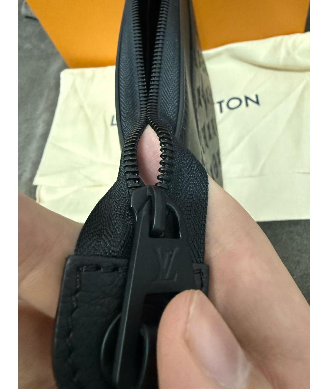 LOUIS VUITTON Черная кожаная папка для документов, фото 7