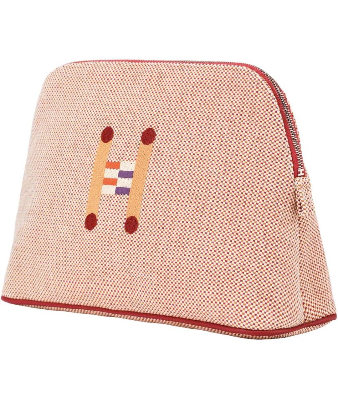 HERMES Красная тканевая косметичка, фото 2