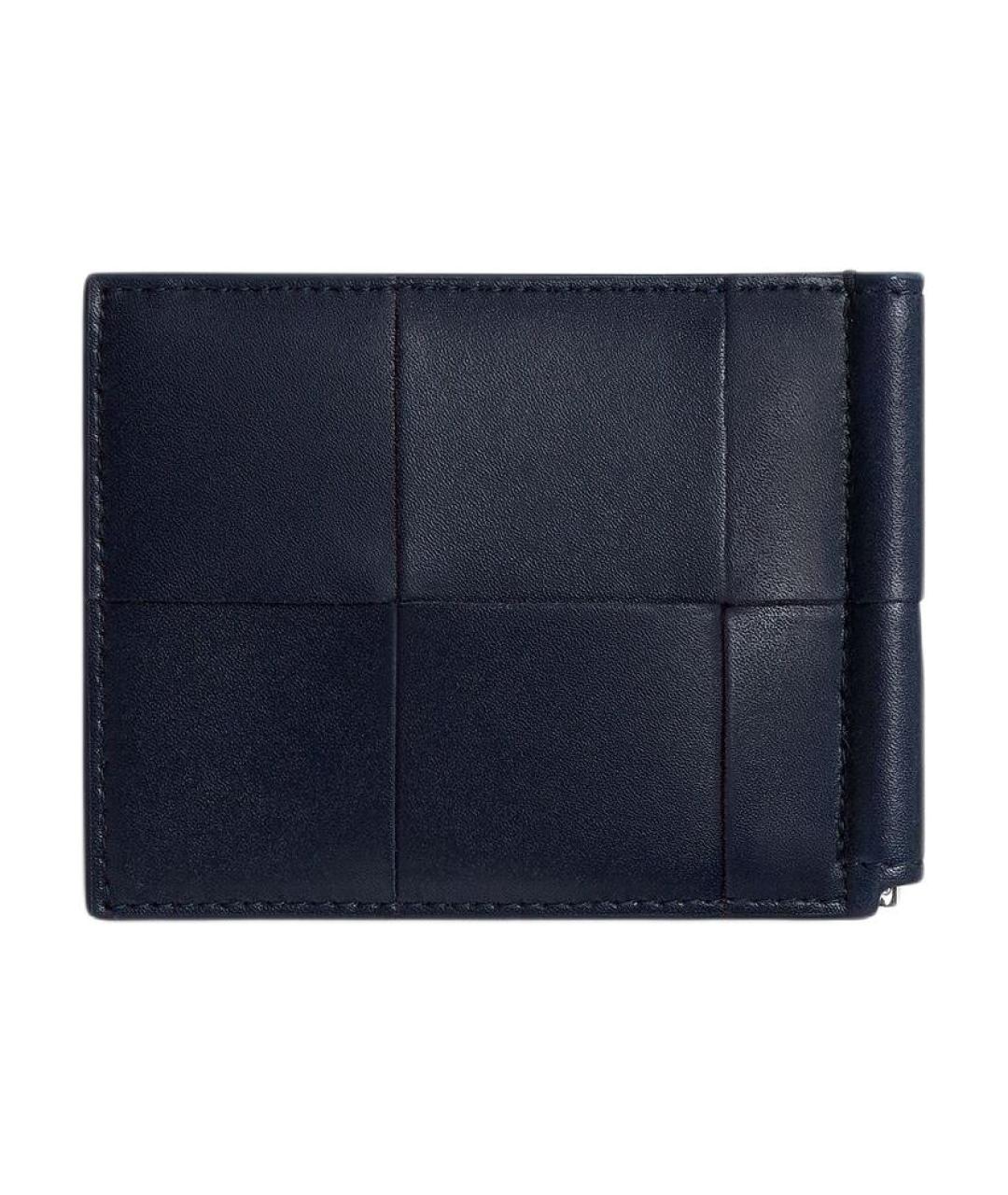 BOTTEGA VENETA Темно-синий кожаный кошелек, фото 3