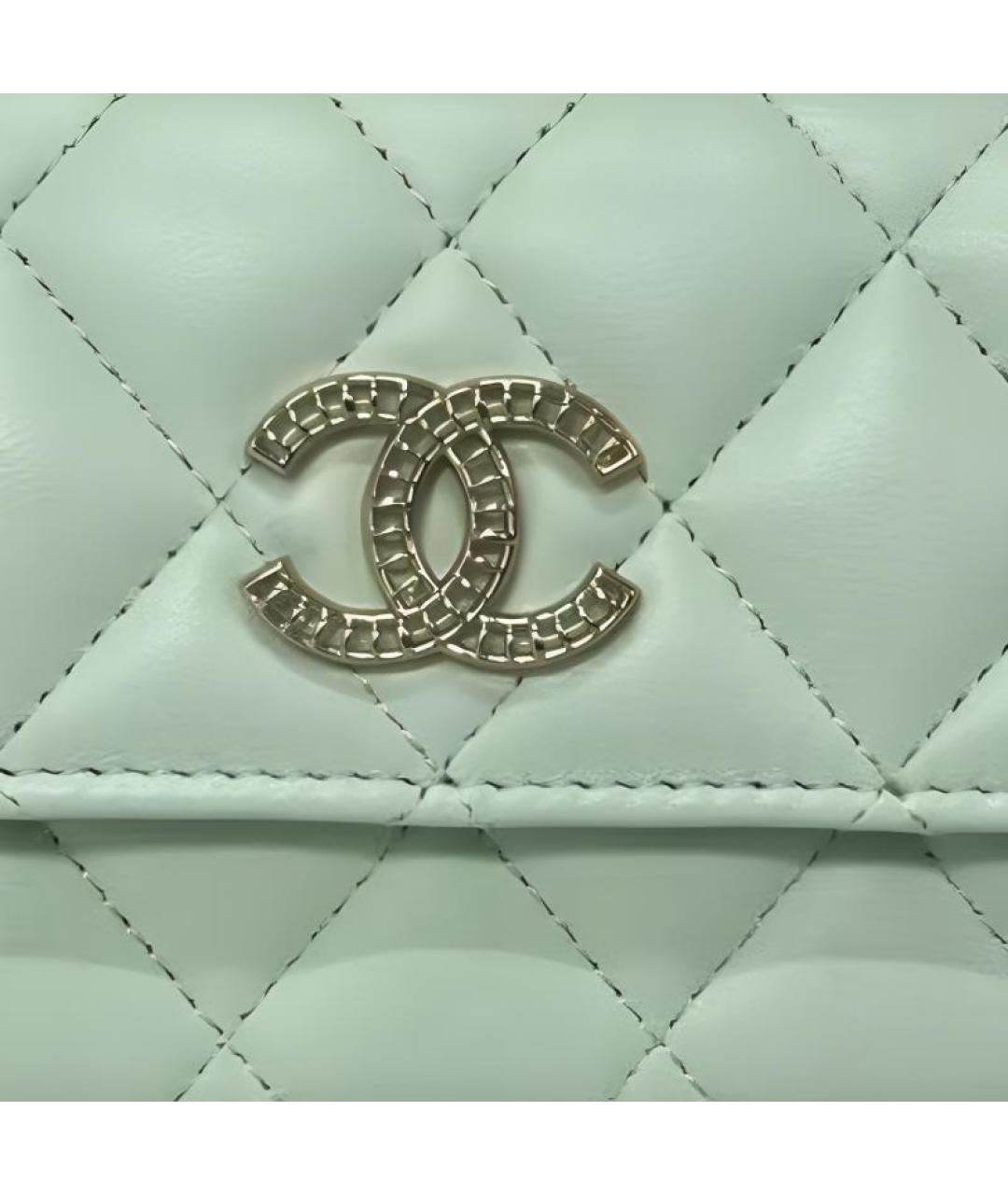 CHANEL Зеленый кожаный кошелек, фото 2