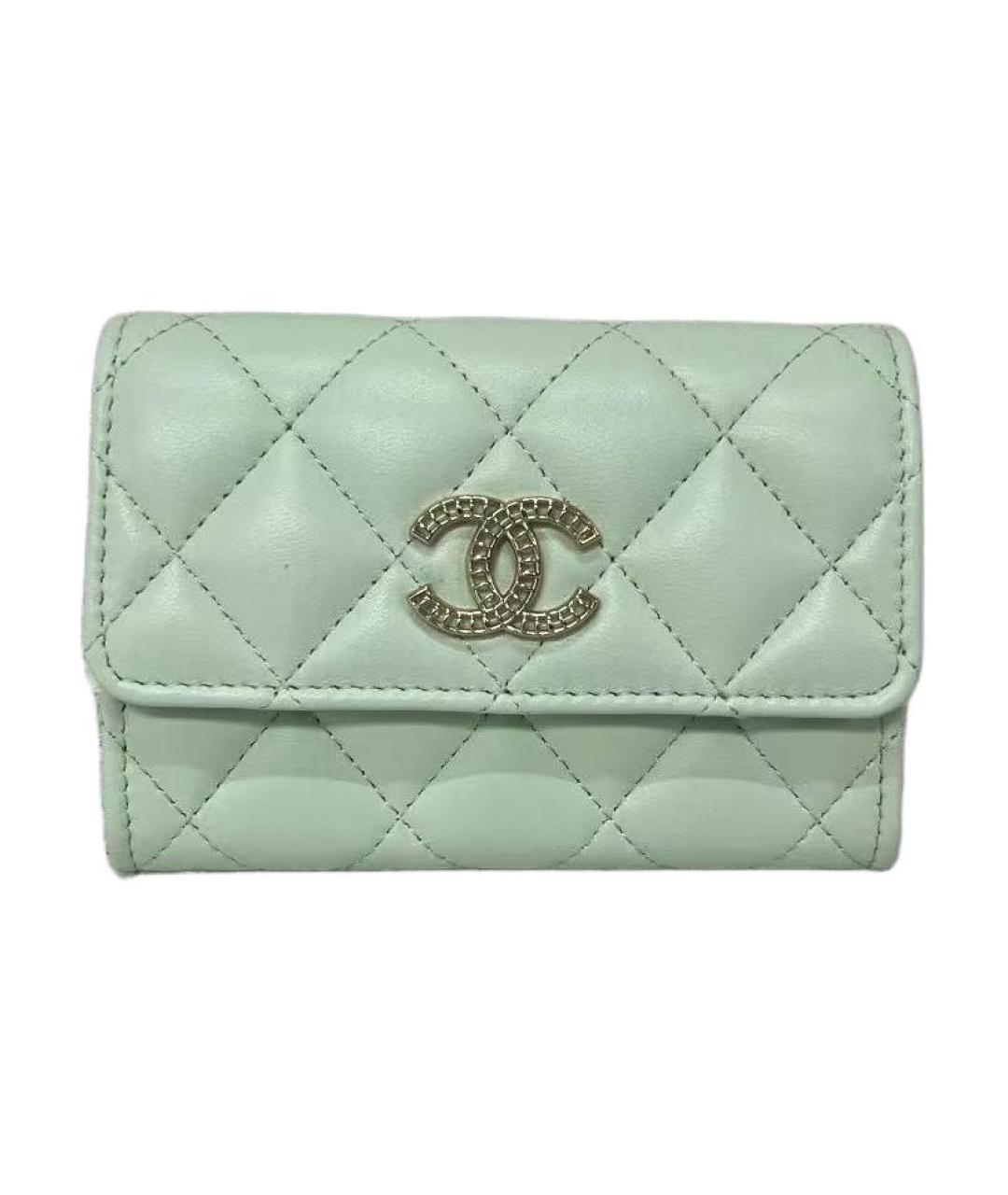 CHANEL Зеленый кожаный кошелек, фото 1