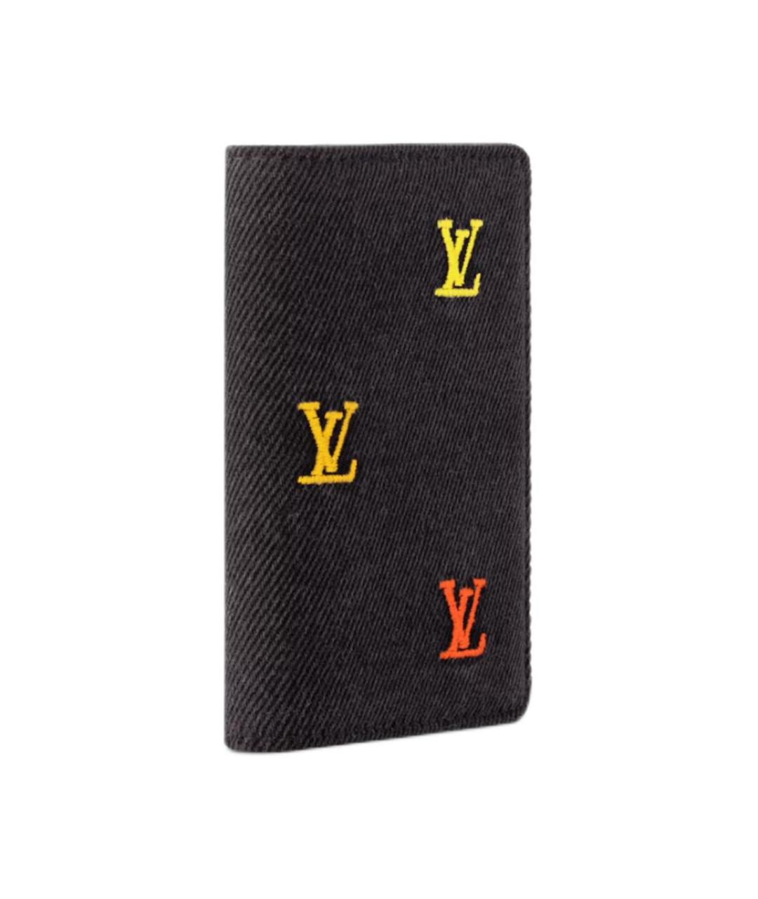 LOUIS VUITTON Черный кожаный кошелек, фото 2