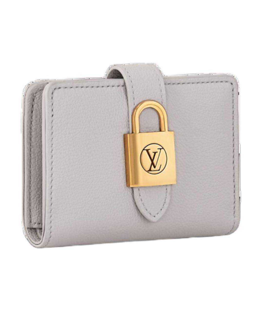 LOUIS VUITTON Серый кожаный кошелек, фото 2