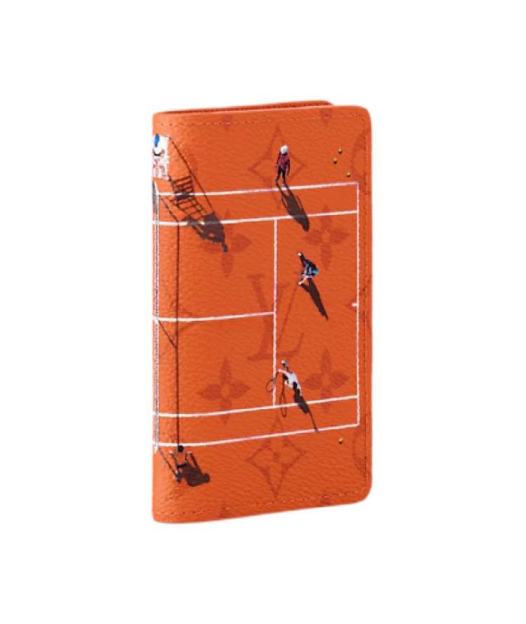 LOUIS VUITTON Оранжевый кожаный кошелек, фото 2