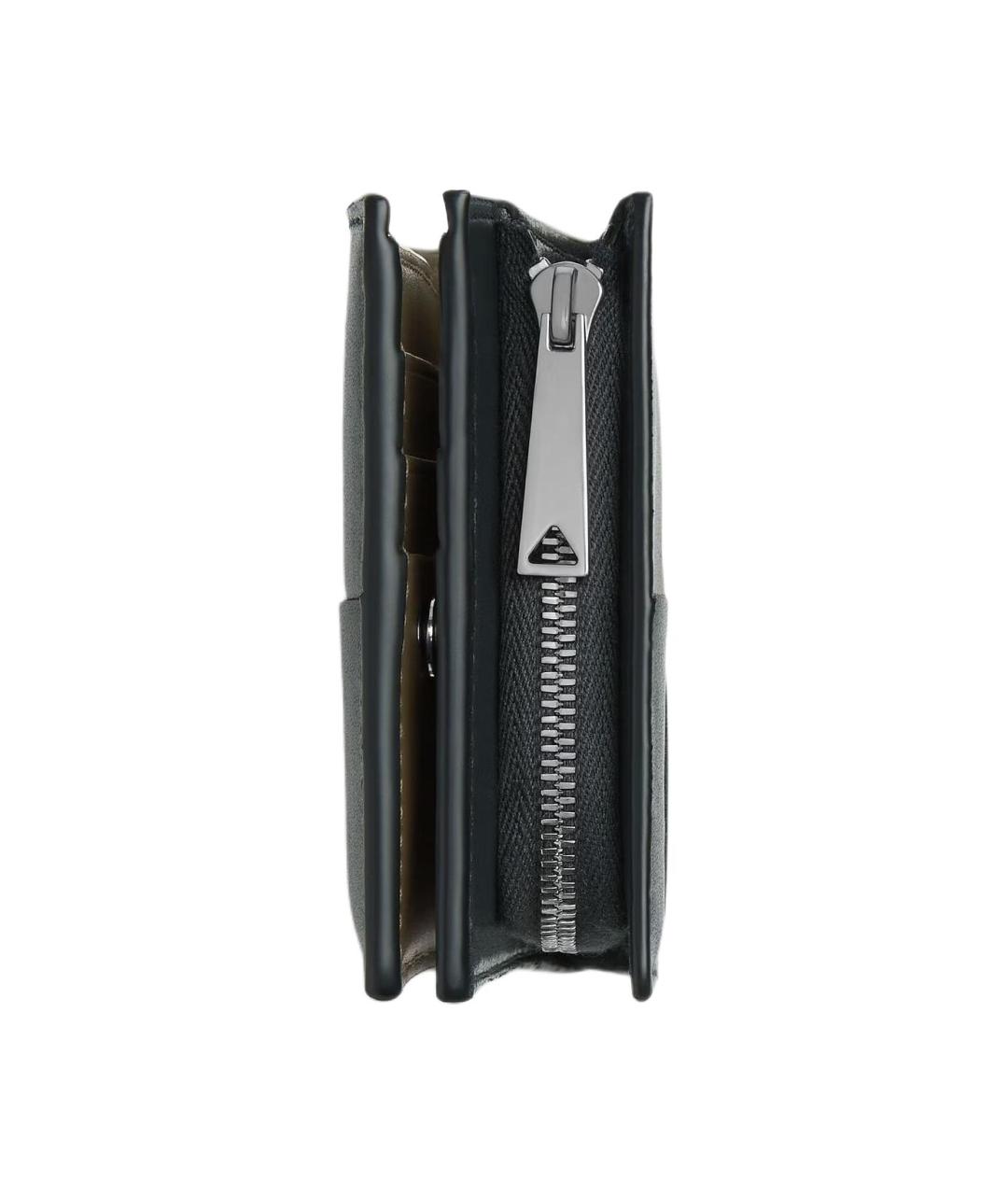 BOTTEGA VENETA Черный кожаный кошелек, фото 4