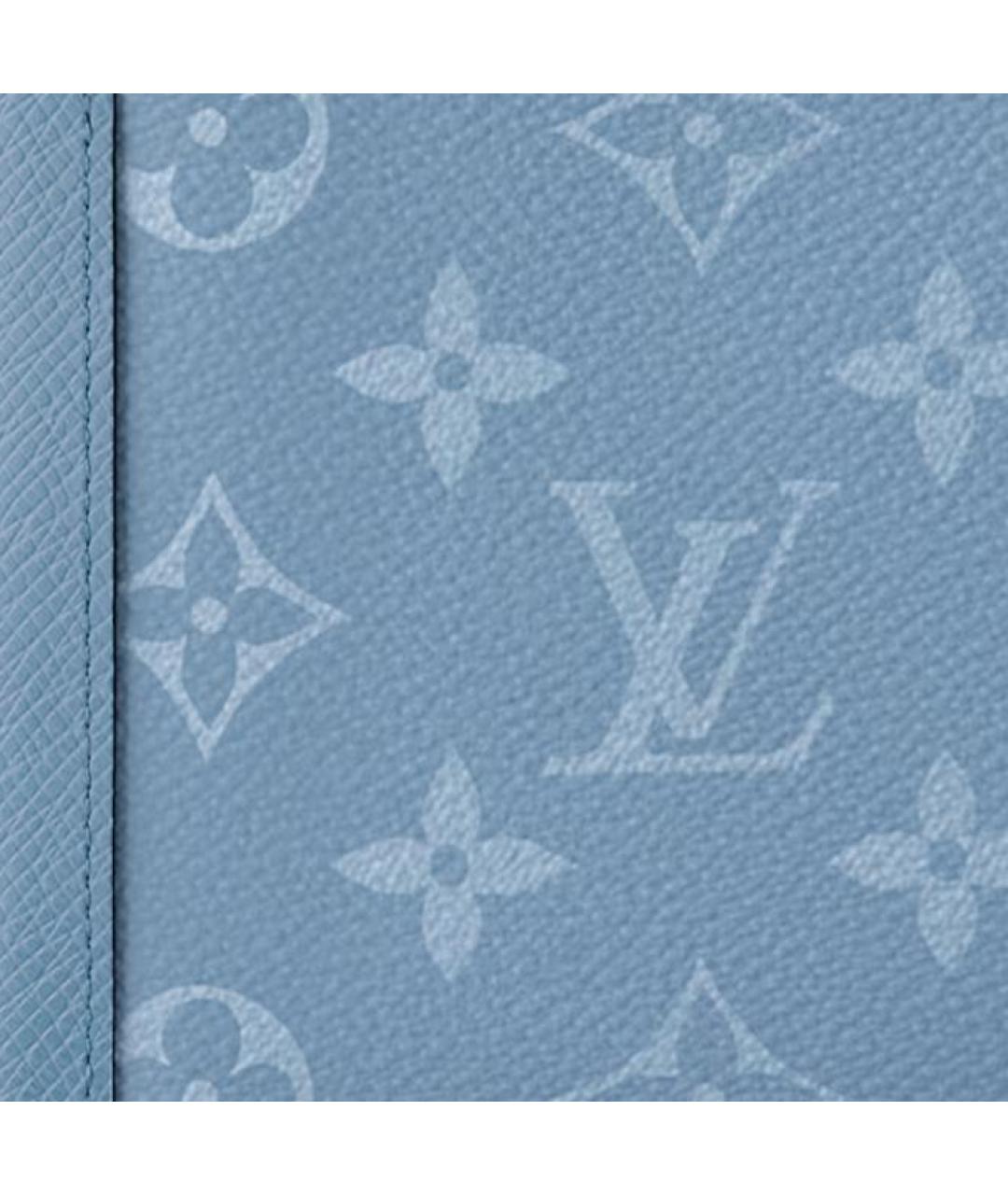 LOUIS VUITTON Голубой кожаный кошелек, фото 5