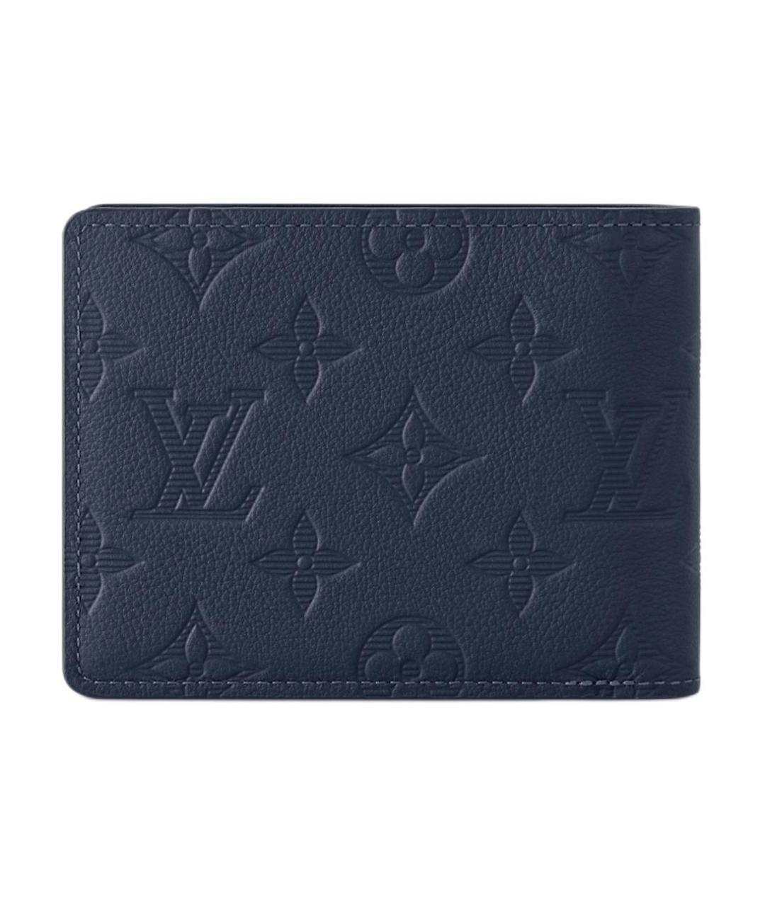 LOUIS VUITTON Темно-синий кожаный кошелек, фото 3