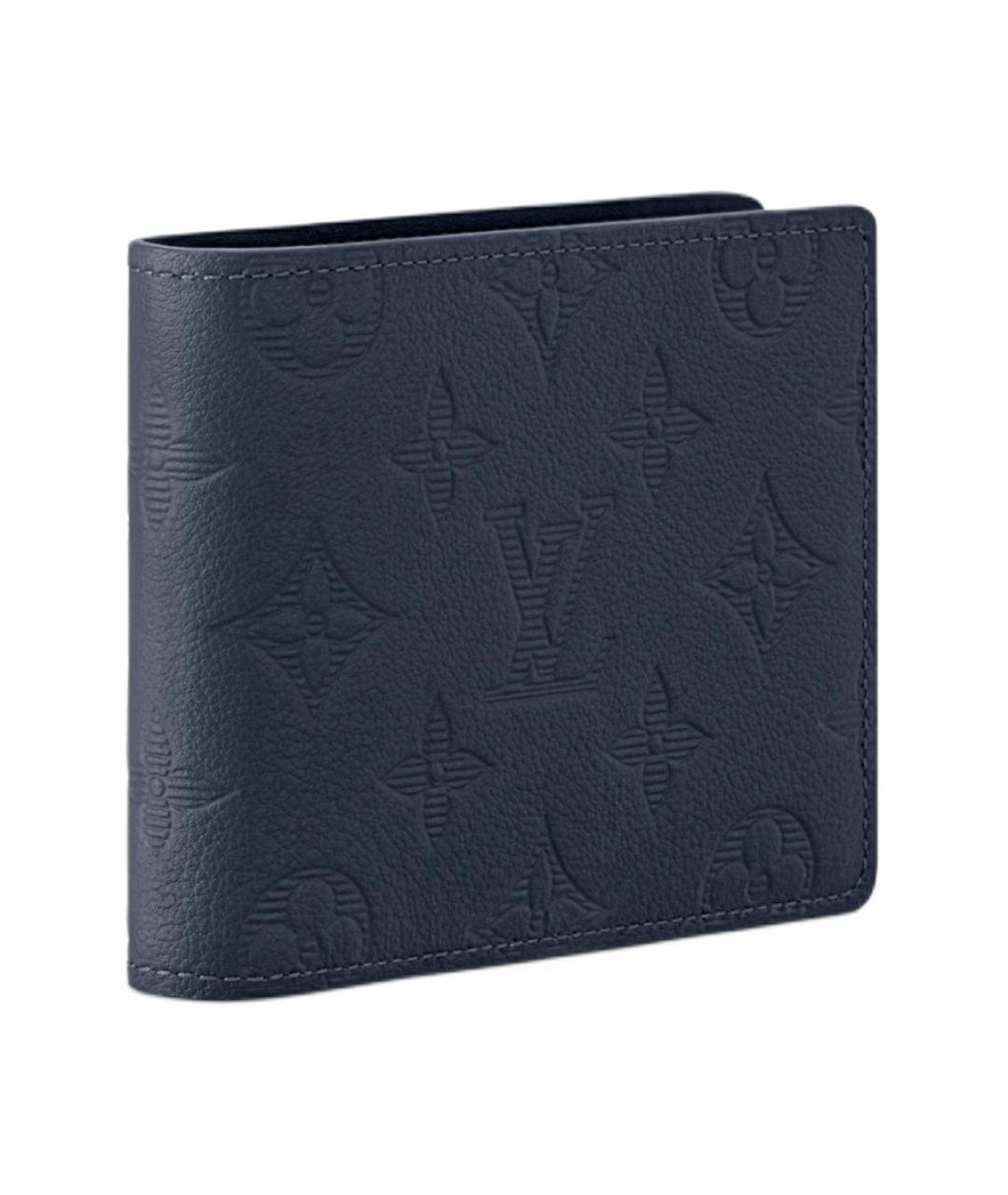 LOUIS VUITTON Темно-синий кожаный кошелек, фото 2