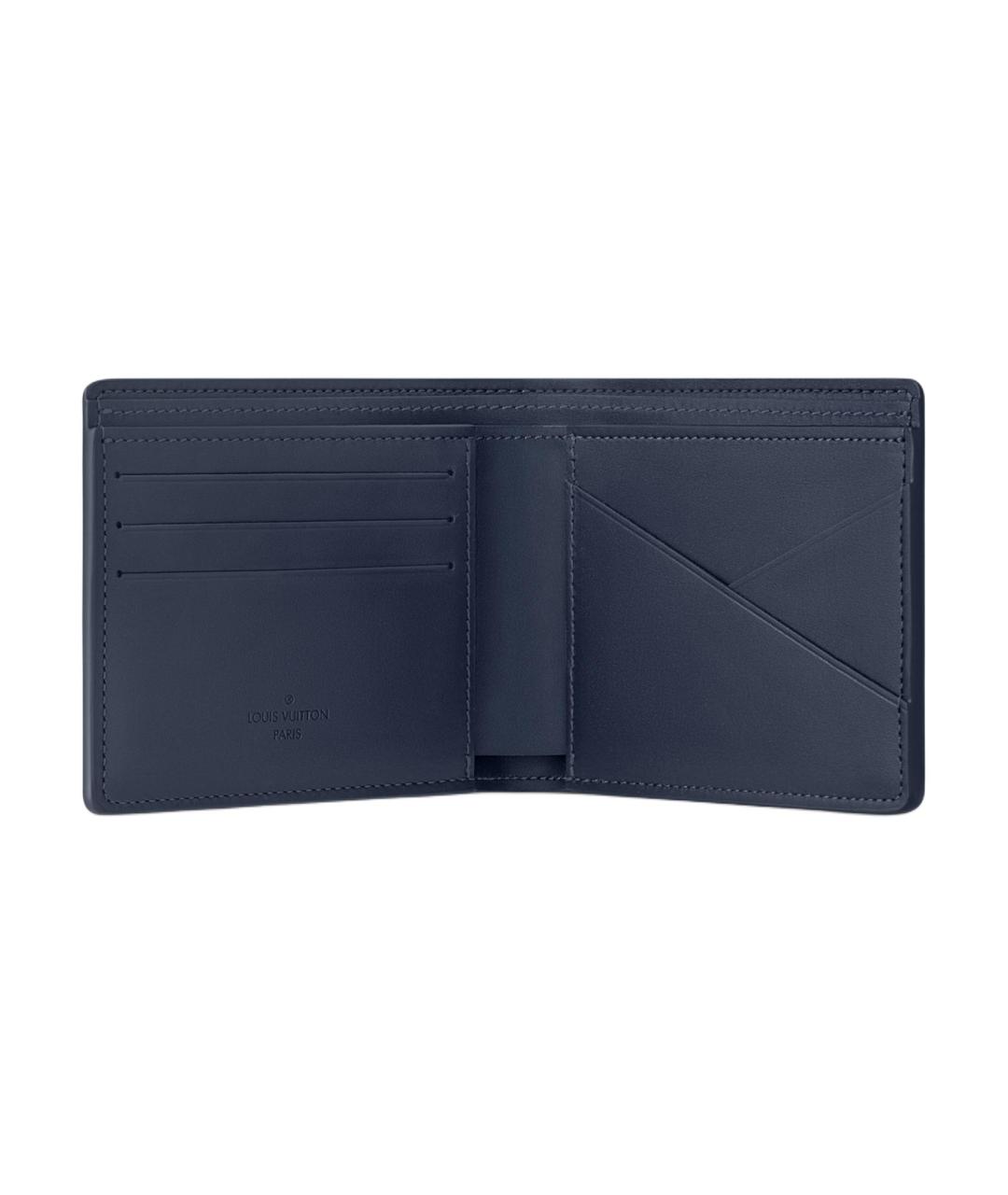 LOUIS VUITTON Темно-синий кожаный кошелек, фото 4