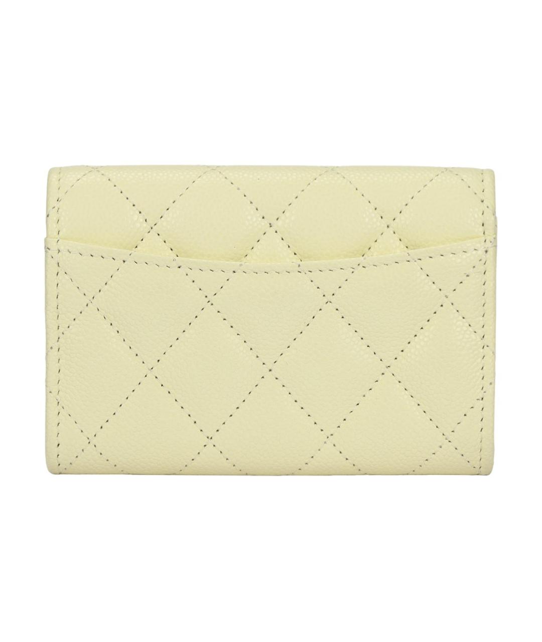 CHANEL Желтый кожаный кардхолдер, фото 3