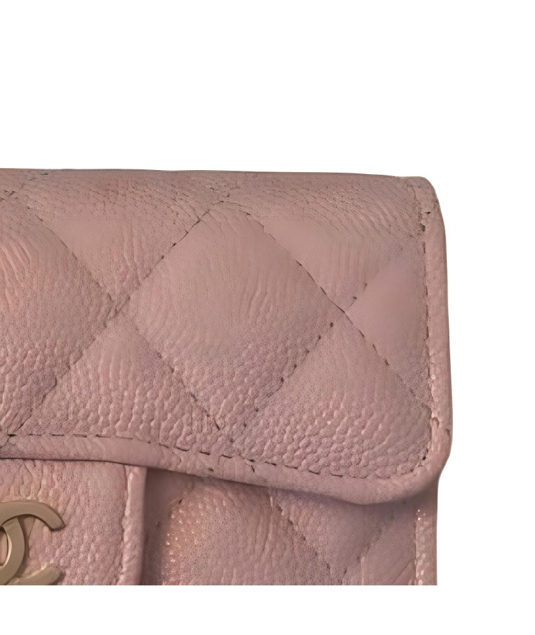 CHANEL Розовый кожаный кардхолдер, фото 4