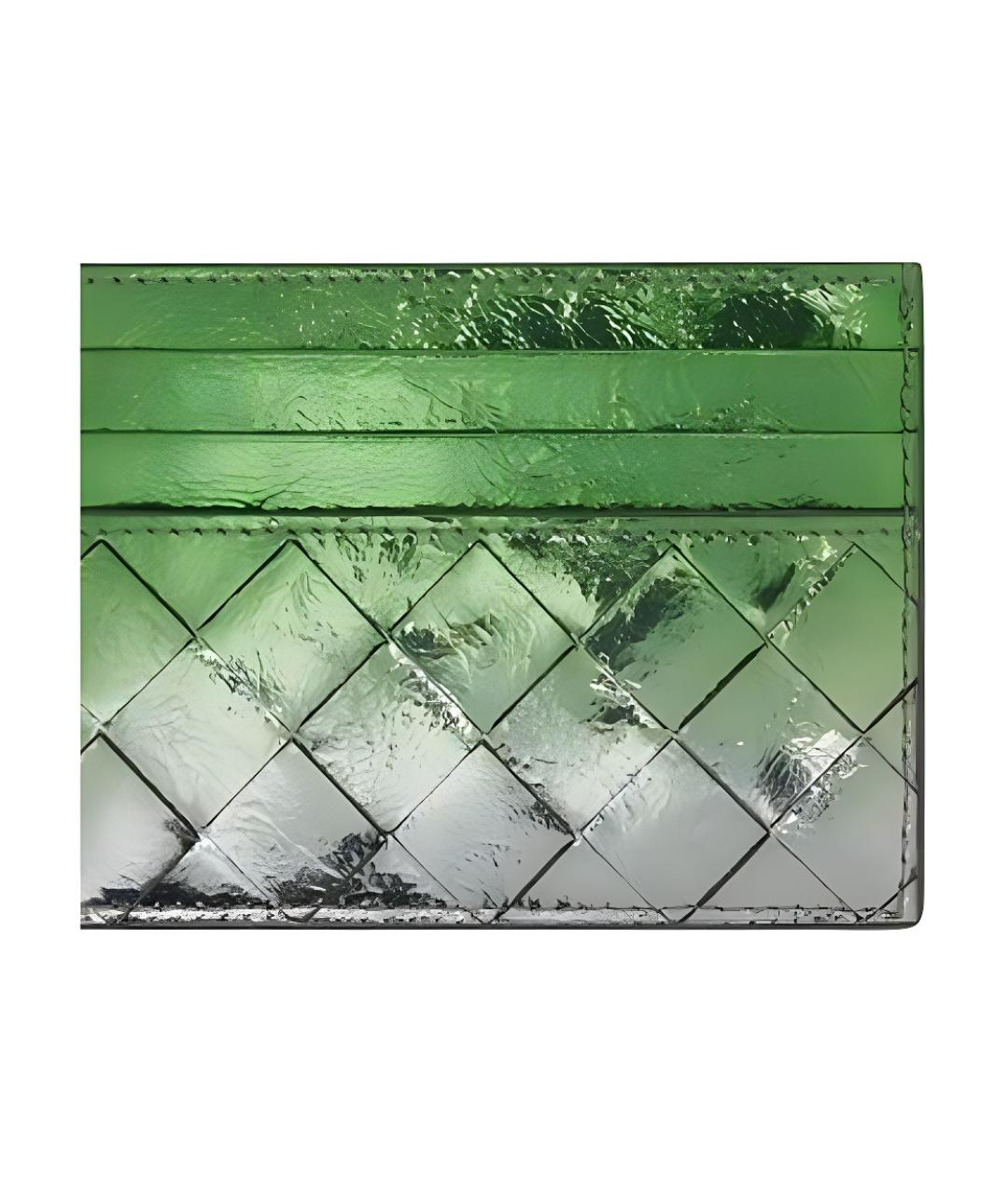 BOTTEGA VENETA Зеленый кожаный кардхолдер, фото 5