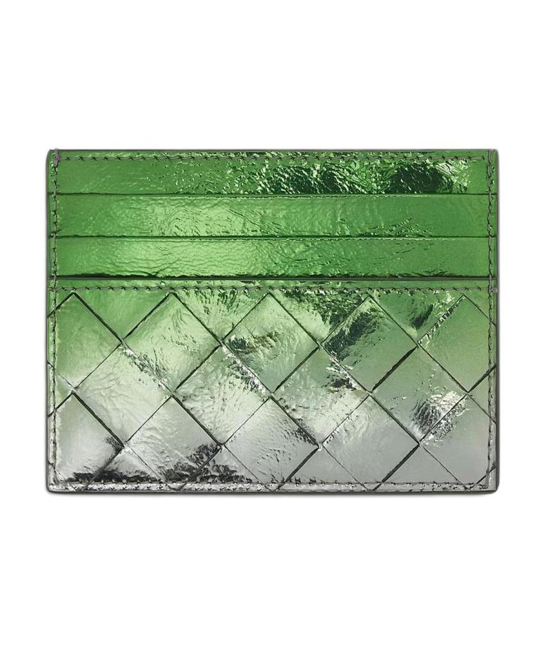 BOTTEGA VENETA Зеленый кожаный кардхолдер, фото 2