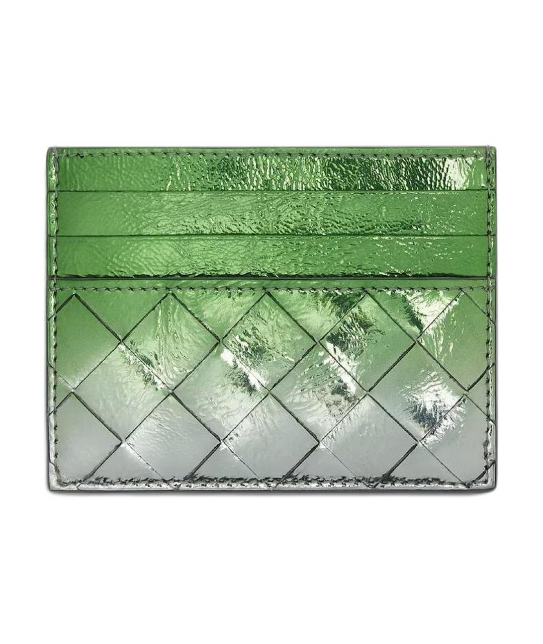 BOTTEGA VENETA Зеленый кожаный кардхолдер, фото 1