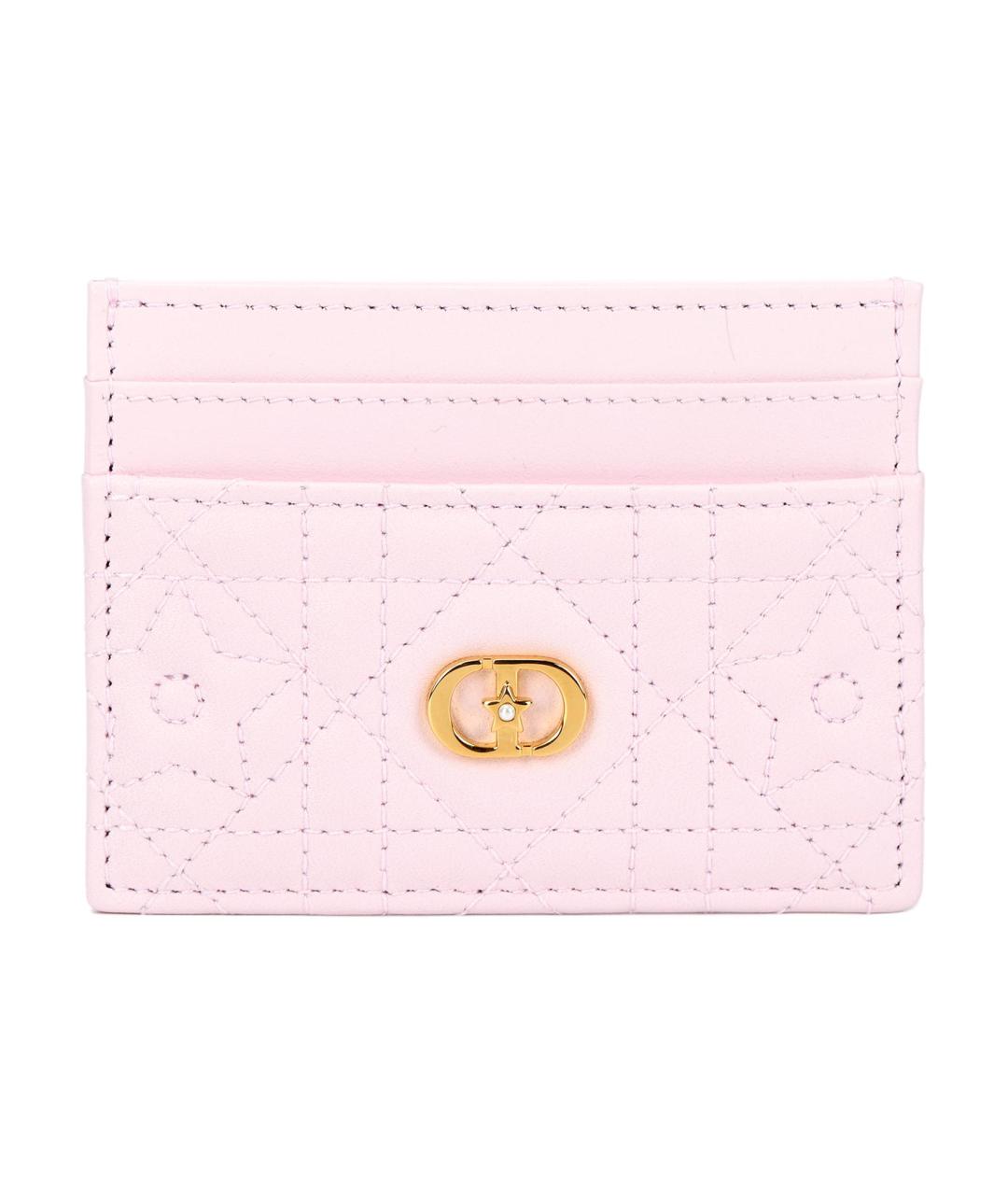 CHRISTIAN DIOR Розовый кожаный кардхолдер, фото 1